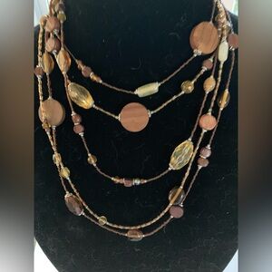 5- strand necklace- Chico’s, brown and amber
